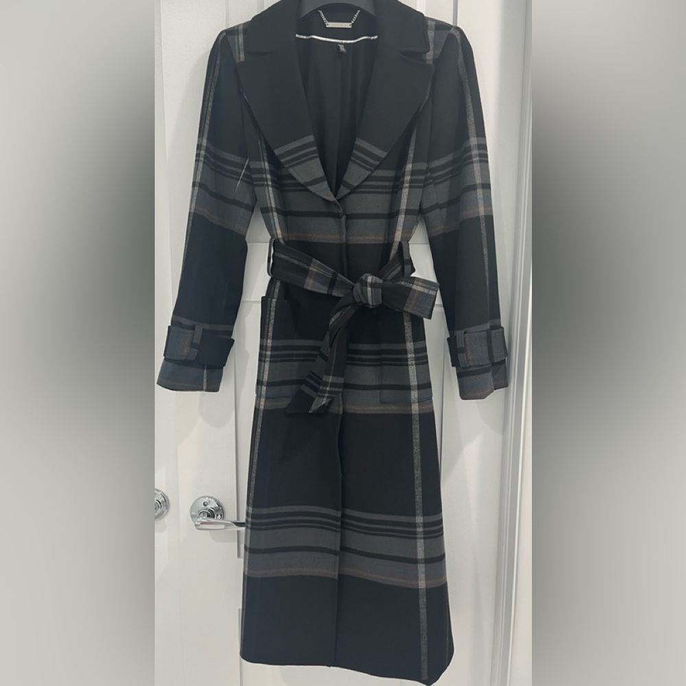 WHITE HOUSE BLACK MARKET Plaid Topper, Size XXS